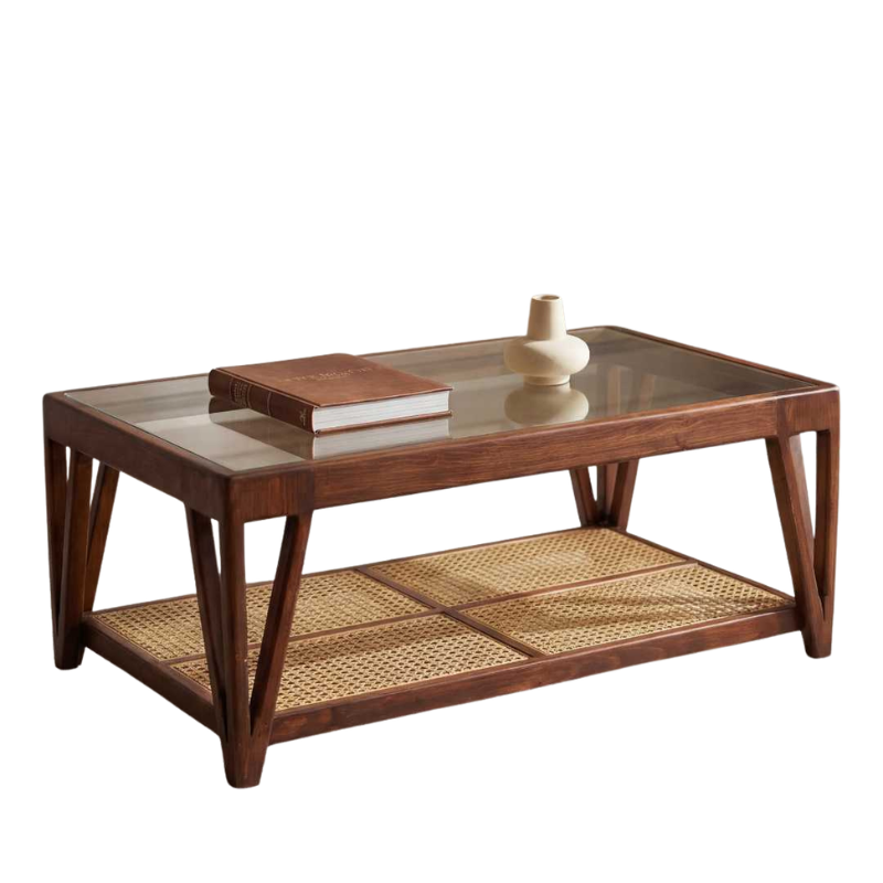 Velcane Glass Top Center Table