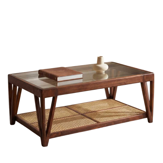 Velcane Glass Top Center Table